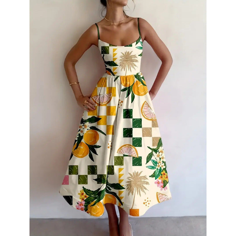 Liorabelle - Citrus Palm Midi Dress
