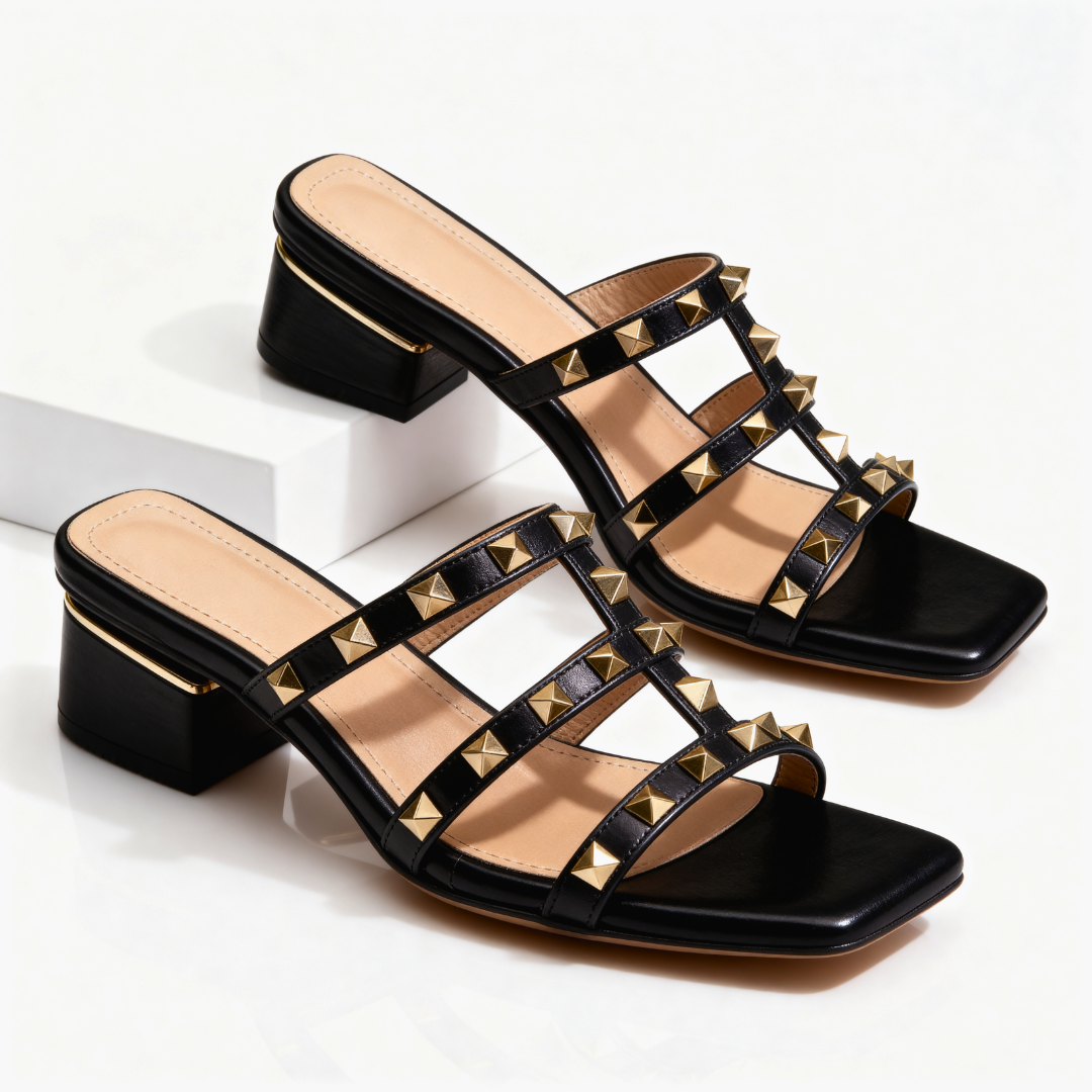 Odette™ | Studded Block Heel Sandal