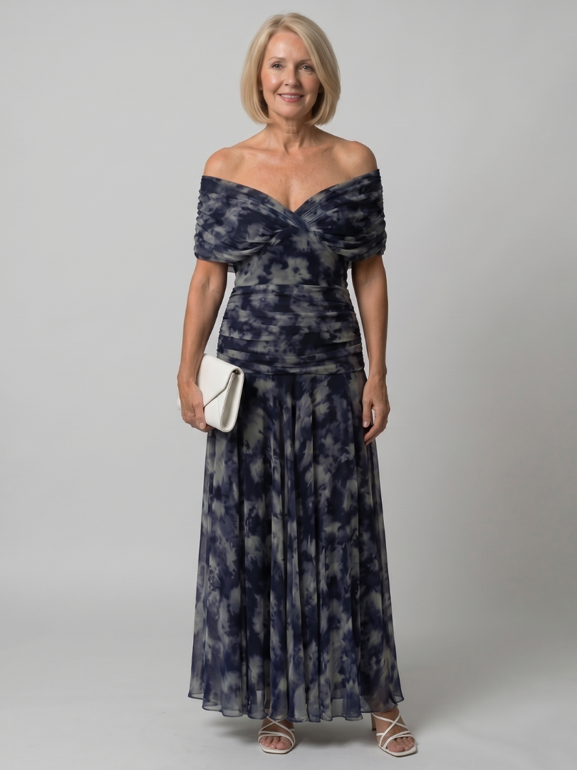 Calen - Off Shoulder Flow Midi Jurk