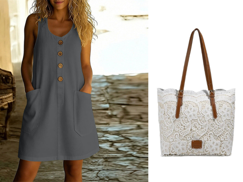 🔥50% KORTING! 🌸Mouwloze zomerjurk met U-hals, ademend katoenlinnen en handige voorzakken