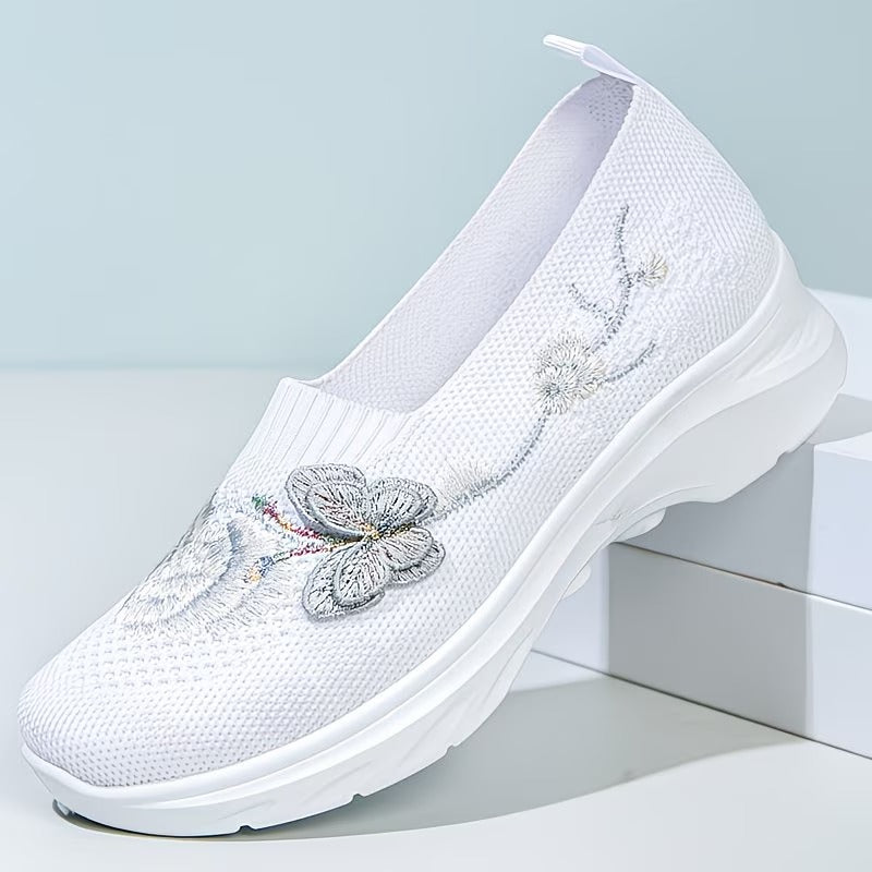 Leetha - Butterfly Embroidered Comfort Loafers