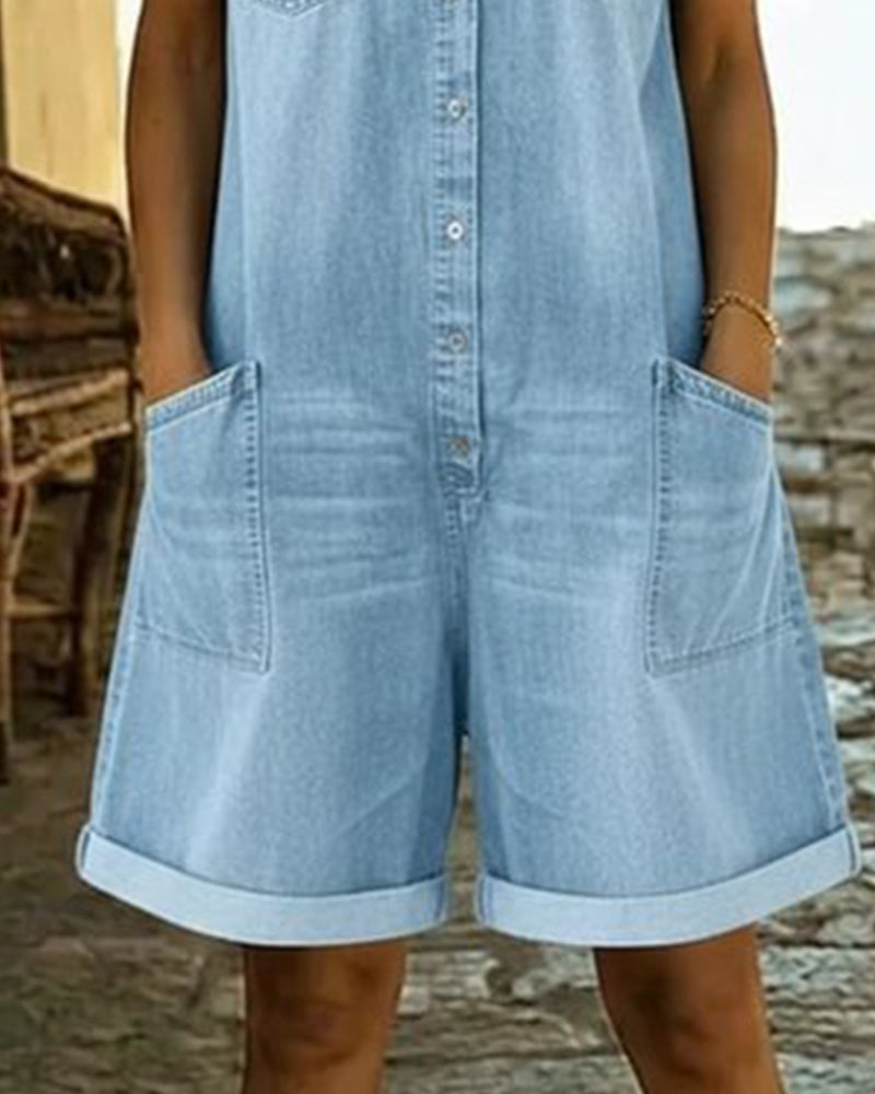 Lily™ Button-Up Denim Jumpsuit