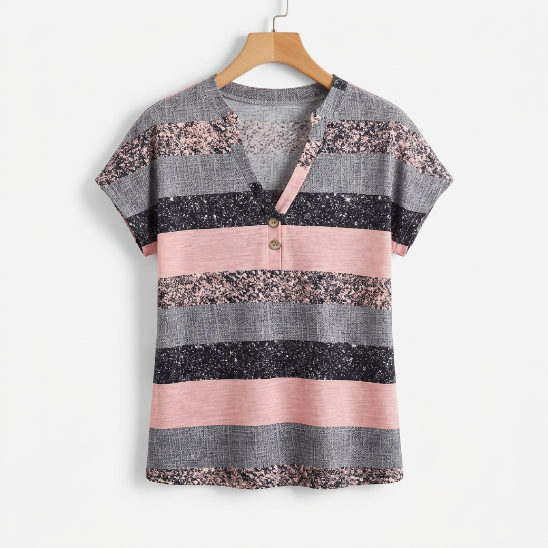 Madison™ | Effortless Stripe Button Top
