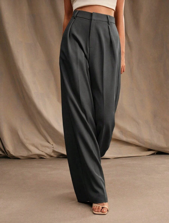Women's Wide Leg Tailored Trousers – High Waist Smart Trousers