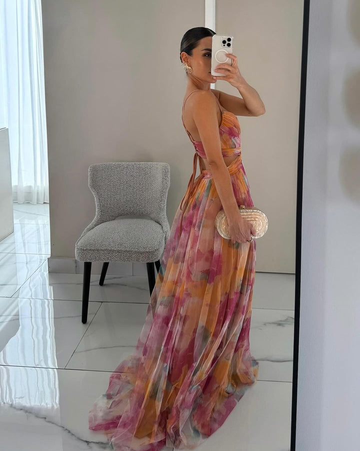 Giselle – Long Floral Print Dress