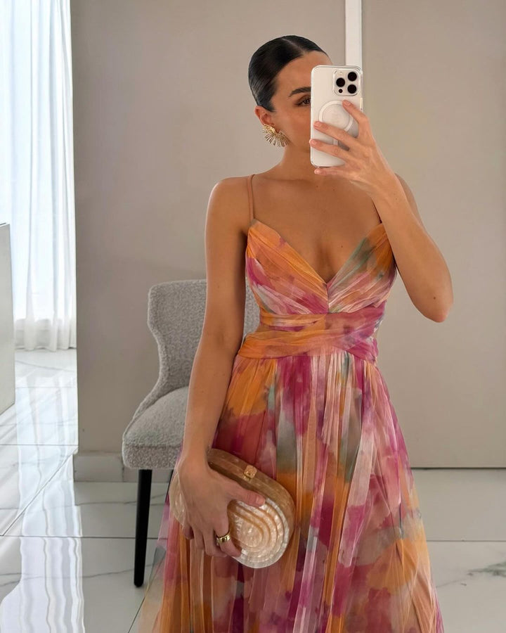 Giselle – Long Floral Print Dress
