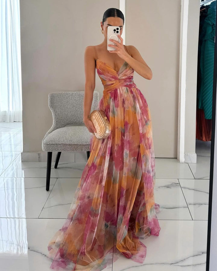 Giselle – Long Floral Print Dress