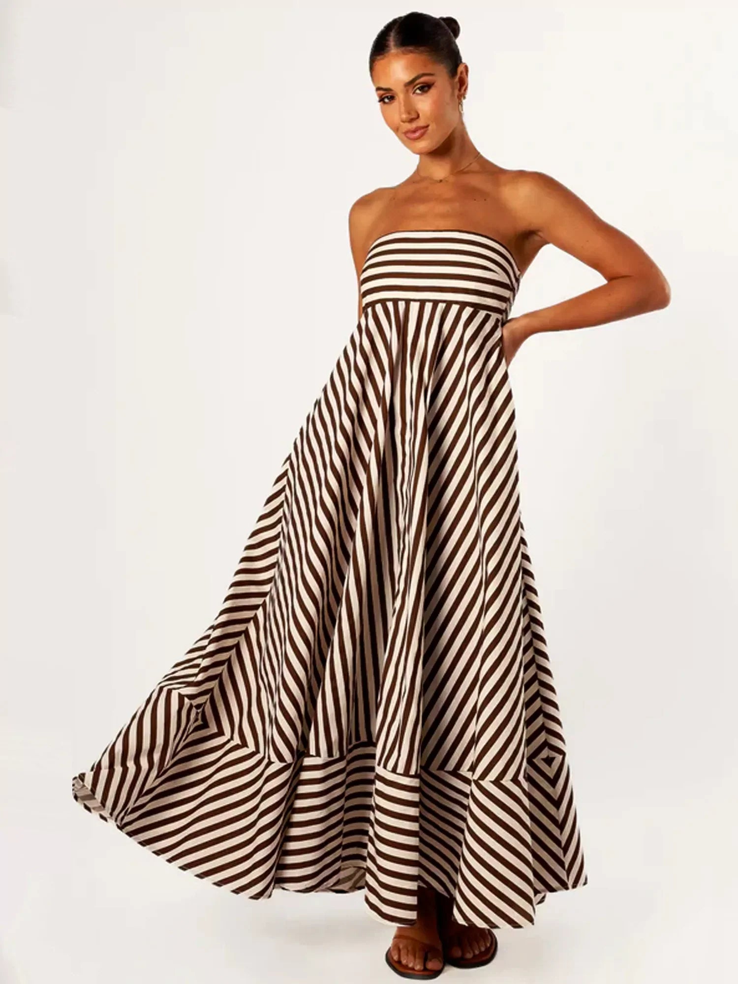 Seraphina™ | Nocturnal Charm Ruffle Maxi Dress