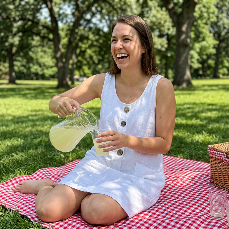 🔥50% KORTING! 🌸Mouwloze zomerjurk met U-hals, ademend katoenlinnen en handige voorzakken