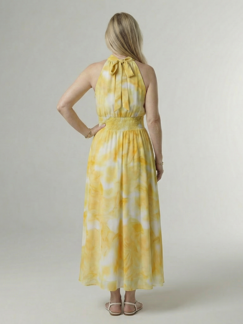 Sylin - Geraffineerde Halter Midi Jurk