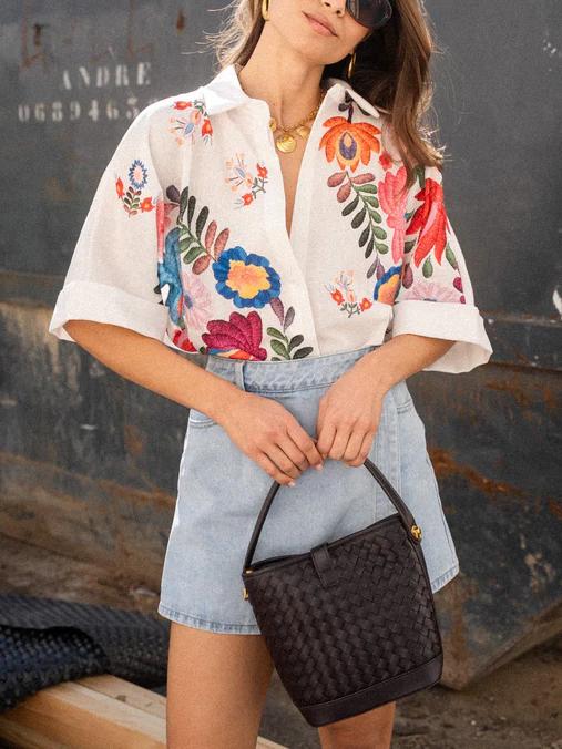 Carla | Floral Print Short-Sleeved Shirt