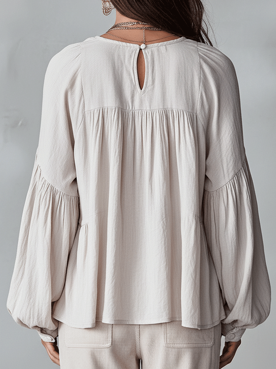 Airy - Vintage-Inspired Ruffle Soft Ruffle Bohemian Blouse