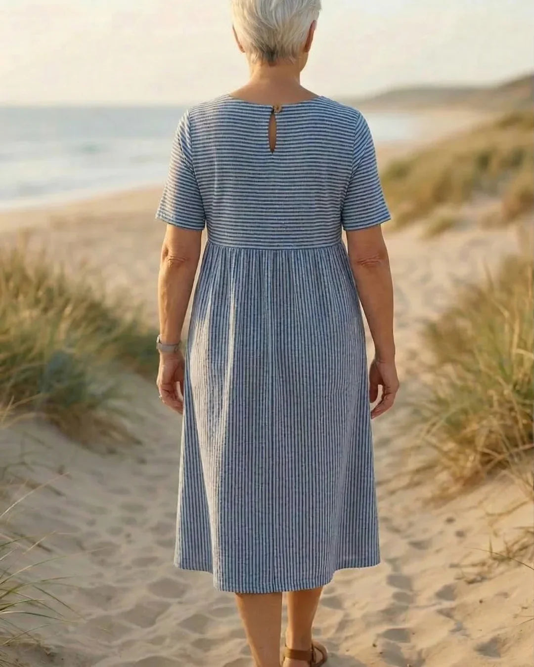 Brienne | Striped Midi Dress – Effortless Comfort, Everyday Confidence