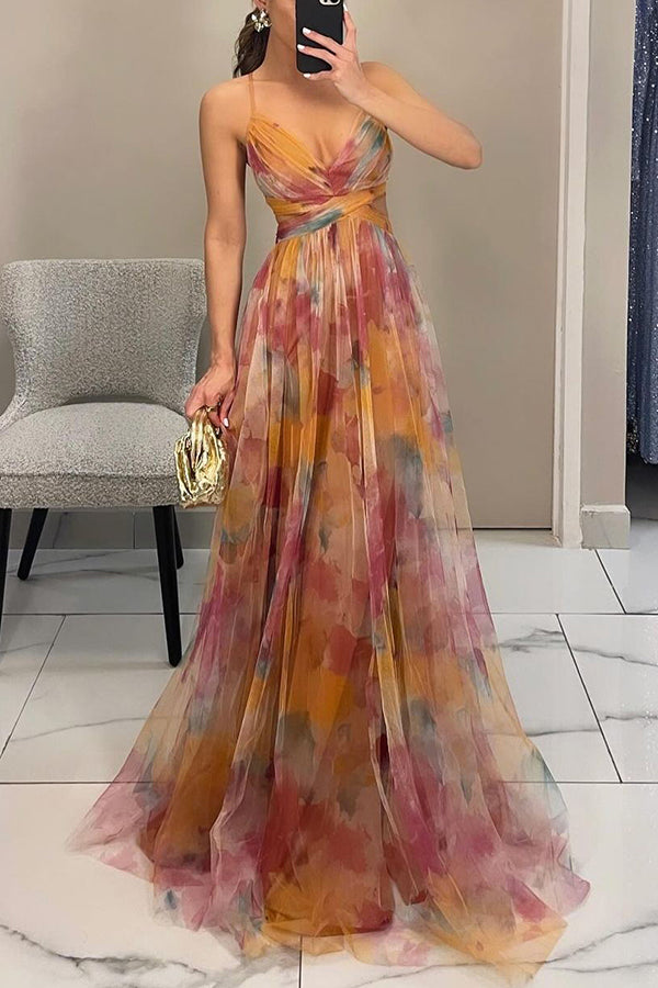 Giselle – Long Floral Print Dress