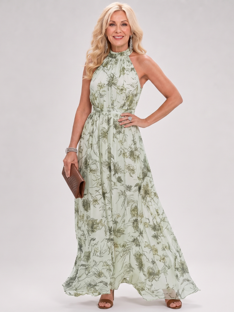 Guinevere - Bloemenprint Vloeiende Midi Jurk