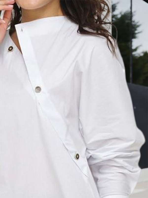 Avery™ Asymmetric Button Blouse