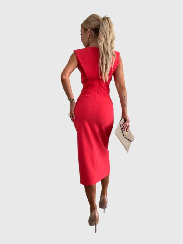 Lula™ | Tailored Midi Dress with Front Slit