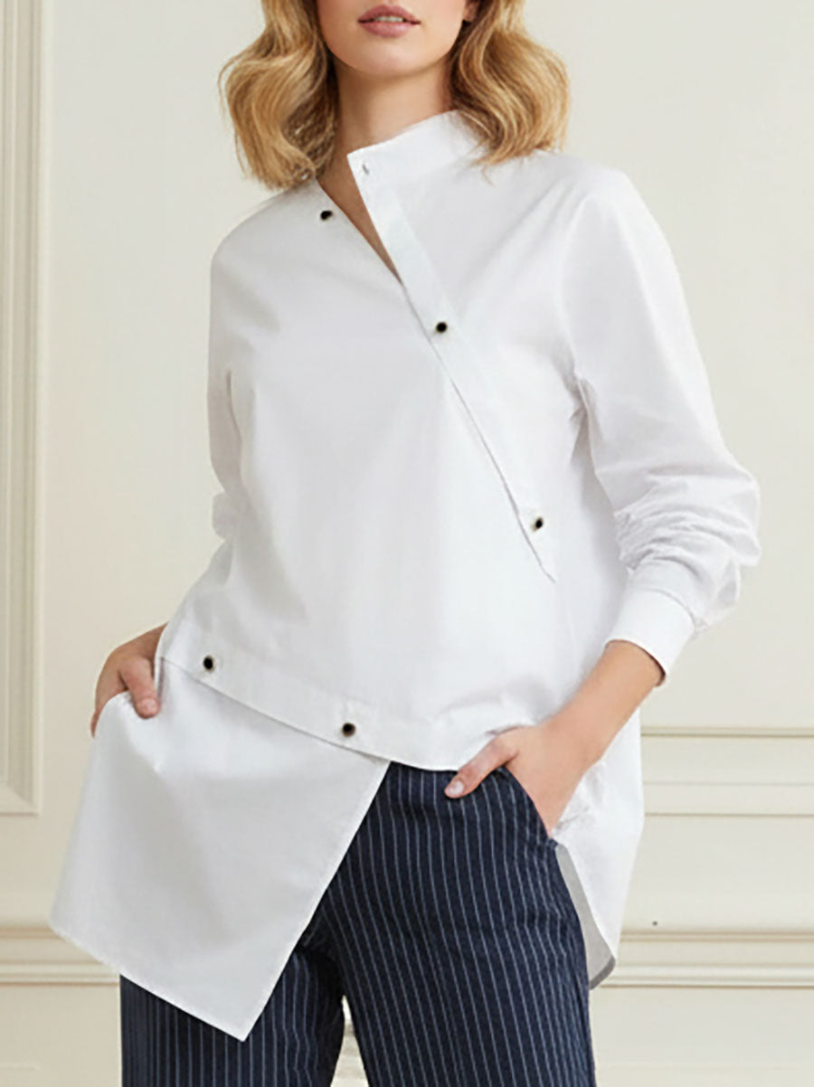 Avery™ Asymmetric Button Blouse