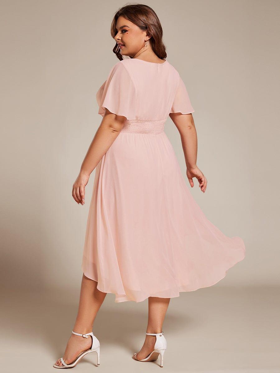 Scarlett | Flowy Chiffon Round Neckline A-Line Knee Length Dress