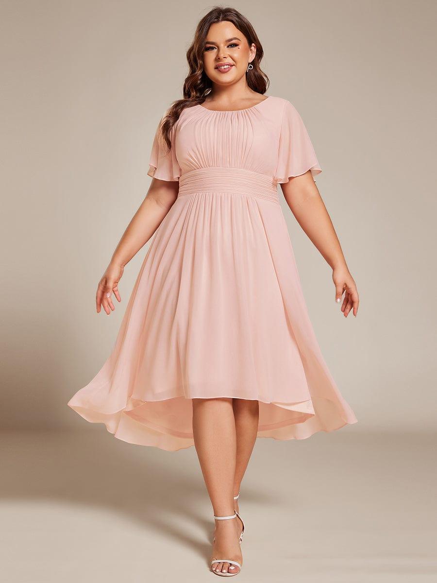 Scarlett | Flowy Chiffon Round Neckline A-Line Knee Length Dress