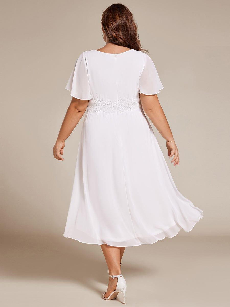 EDEN | Flowy Chiffon Round Neckline A-Line Knee Length Dress