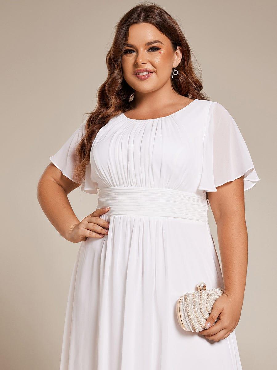 EDEN | Flowy Chiffon Round Neckline A-Line Knee Length Dress