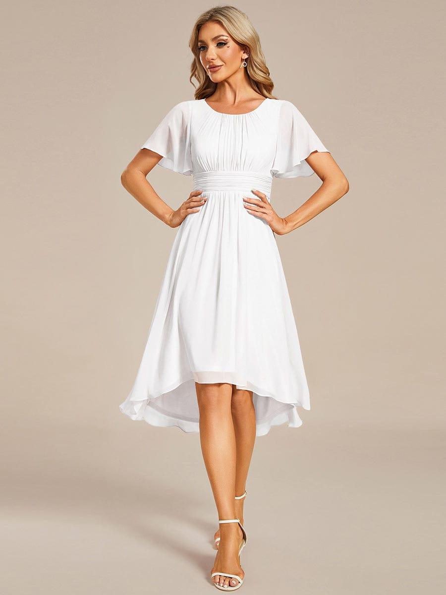 EDEN | Flowy Chiffon Round Neckline A-Line Knee Length Dress