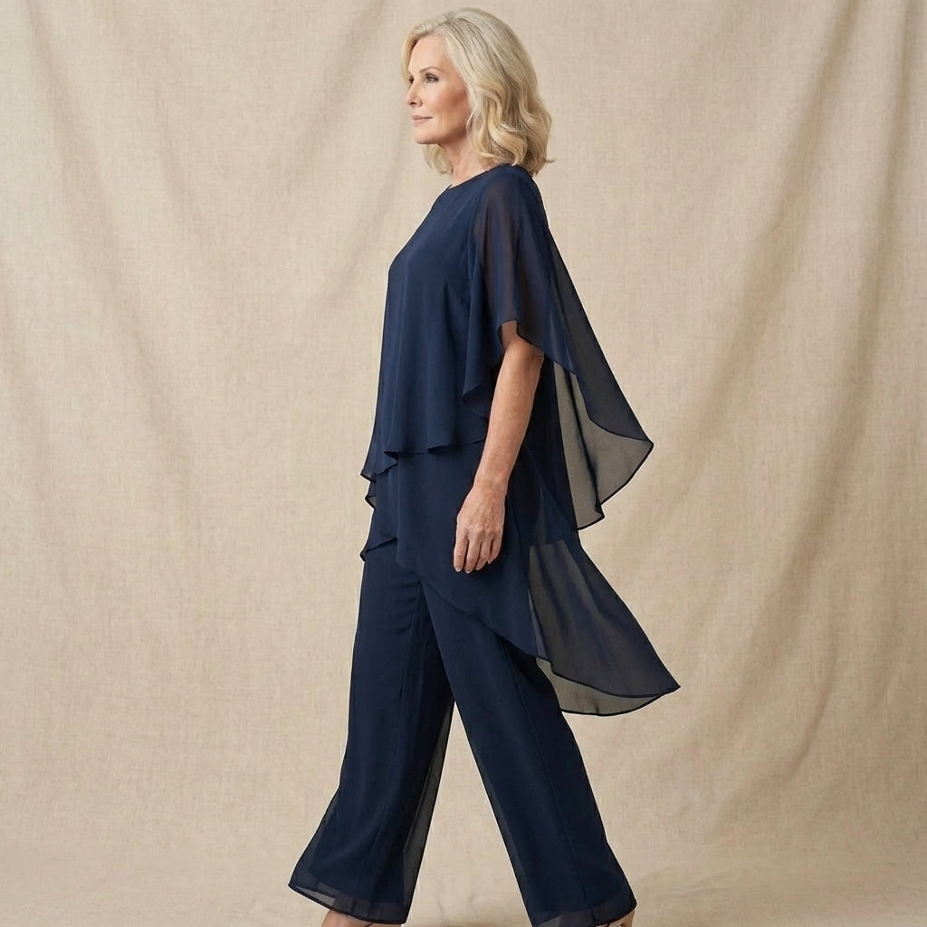 Kimmy - Draped Top with Palazzo Pants