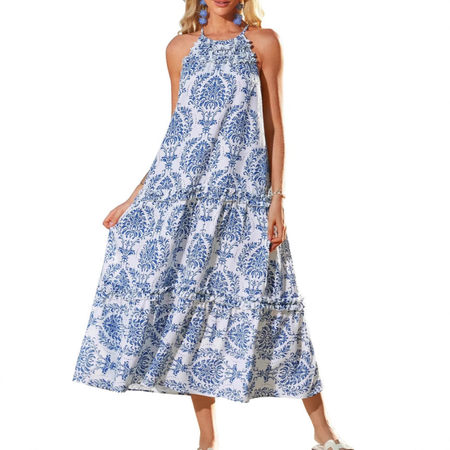 Macy – Chic Boho Halter Tiered Maxi Dress