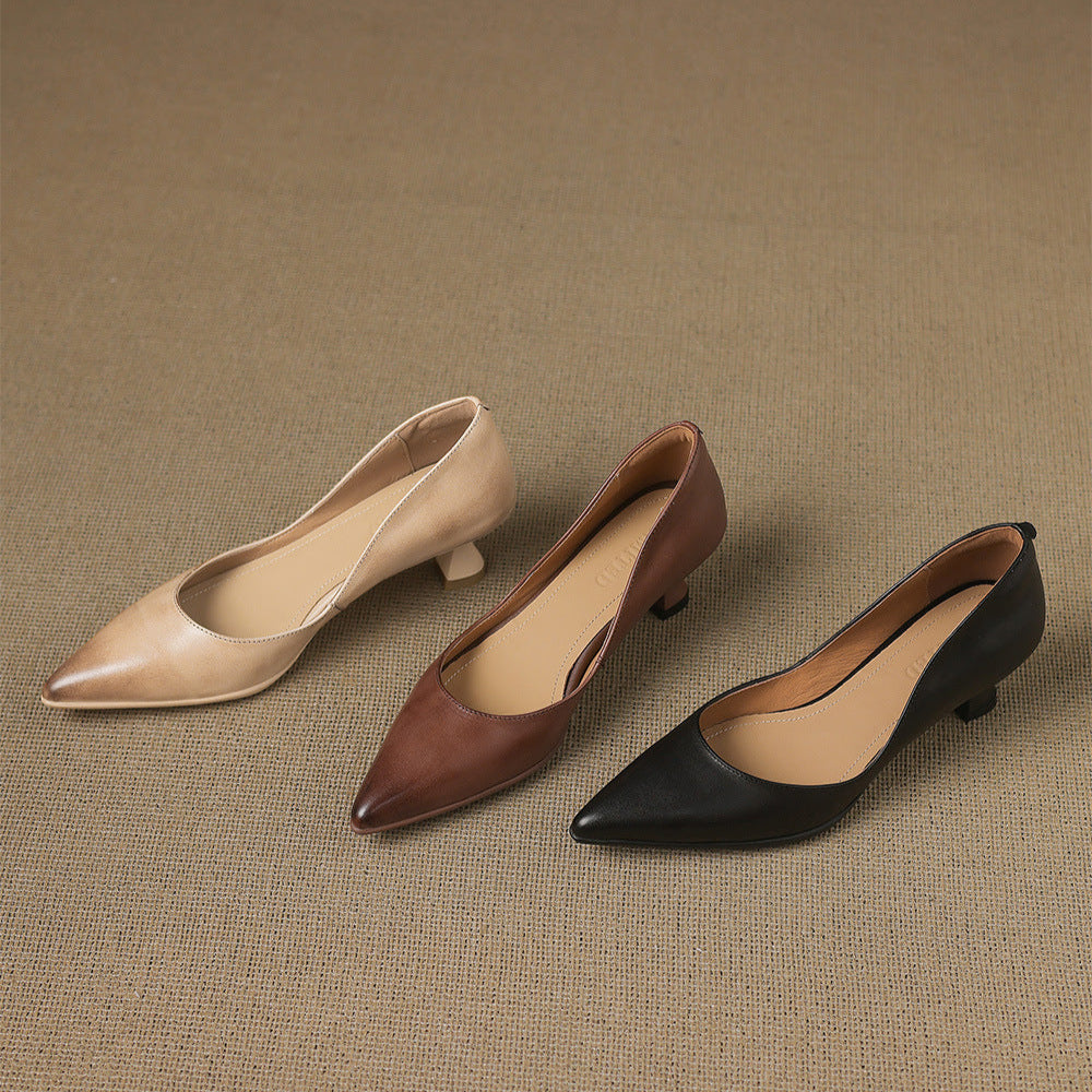 Elyia Genuine Leather Heels