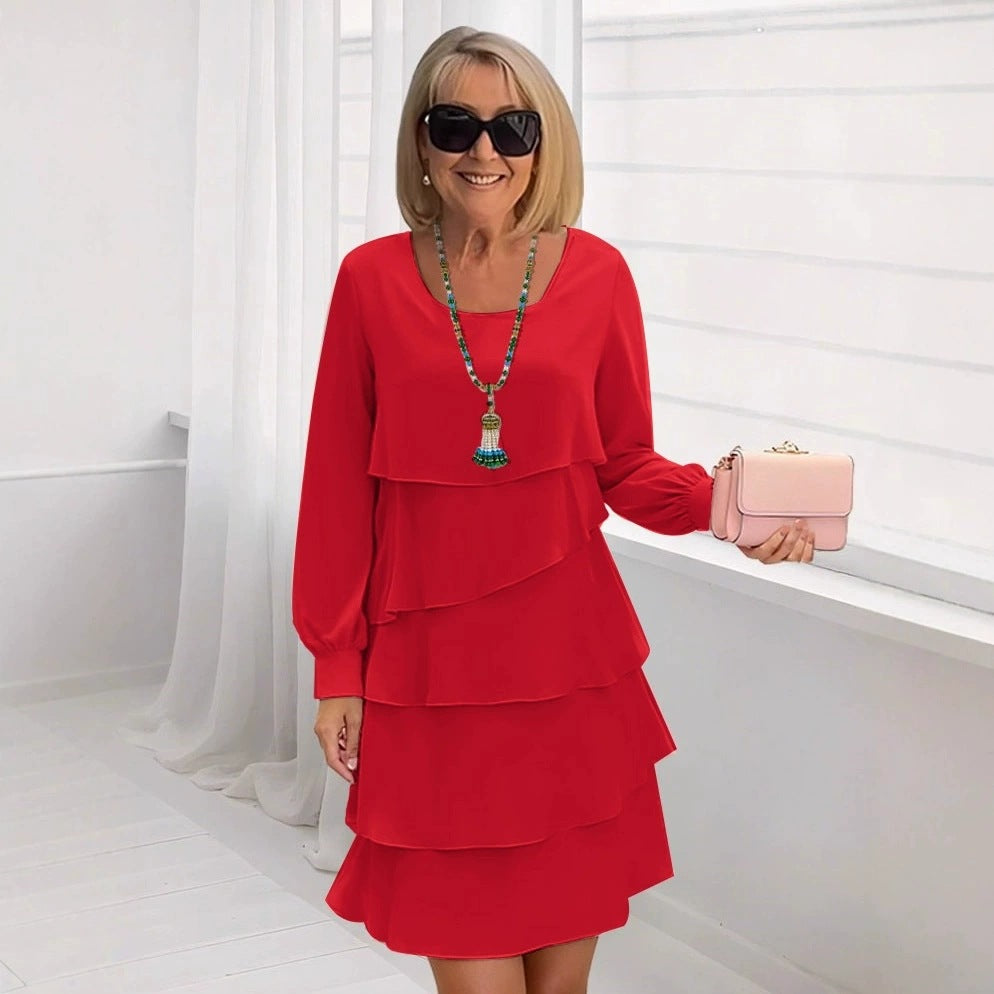 Margot – Flowing Elegant Dress with Frill Detail