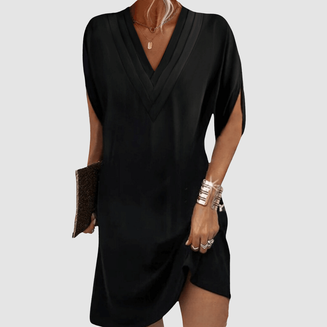 Alysa™- V Neck Elegant Half-Sleeve Dress