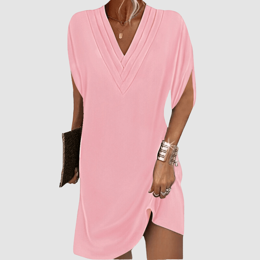 Alysa™- V Neck Elegant Half-Sleeve Dress