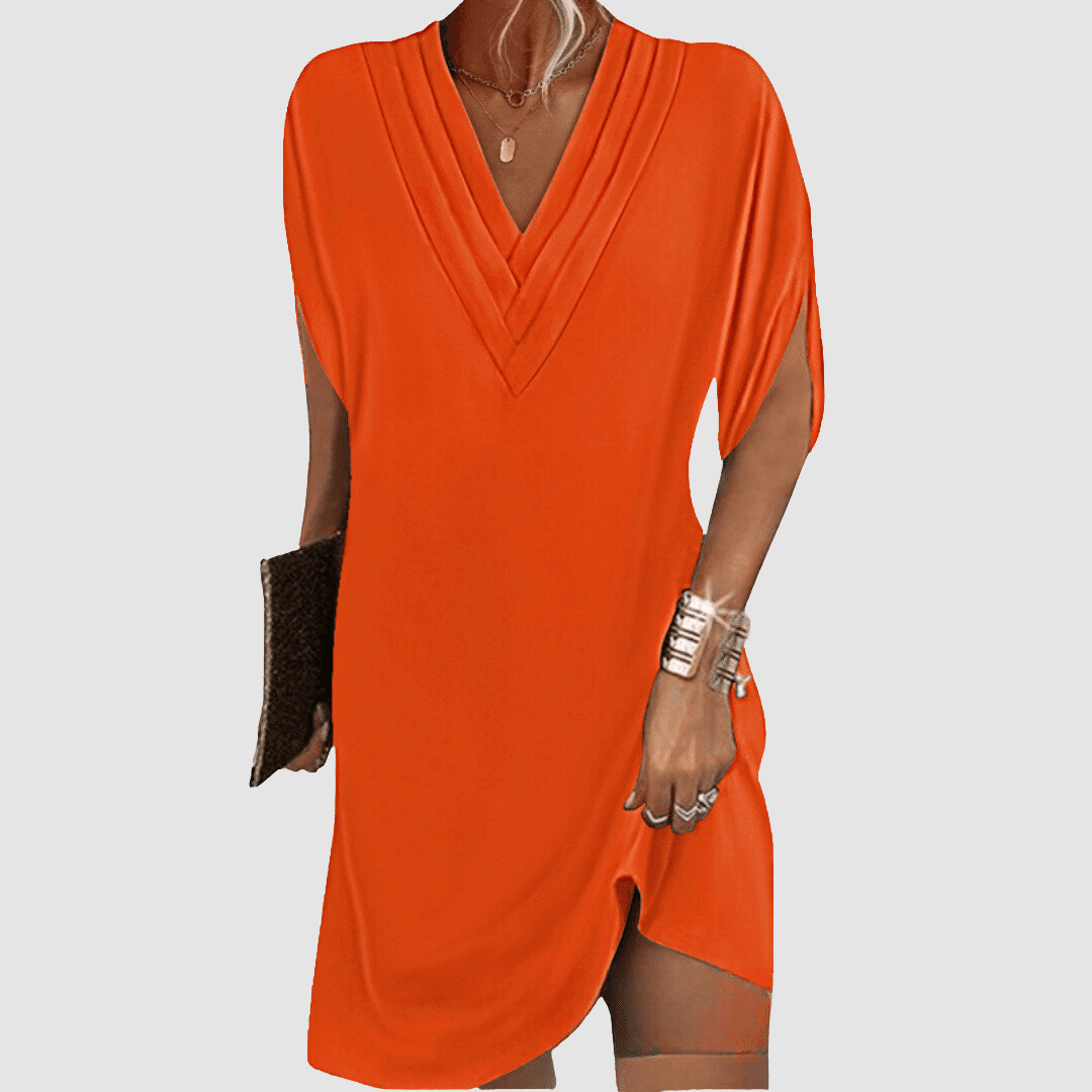 Alysa™- V Neck Elegant Half-Sleeve Dress