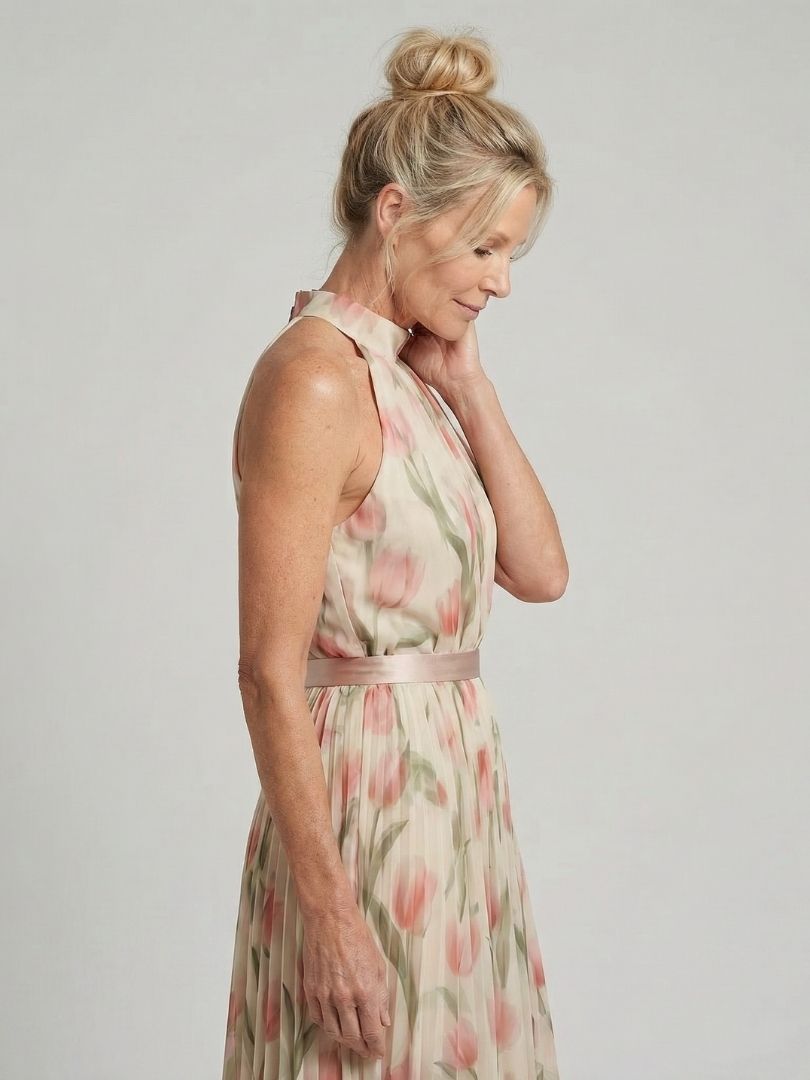 Aurelle - Halter Nech Bloemen Midi Jurk