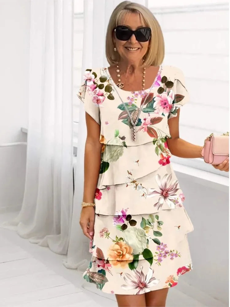 Camilla – Flowing Elegant Dress with Frill Detail