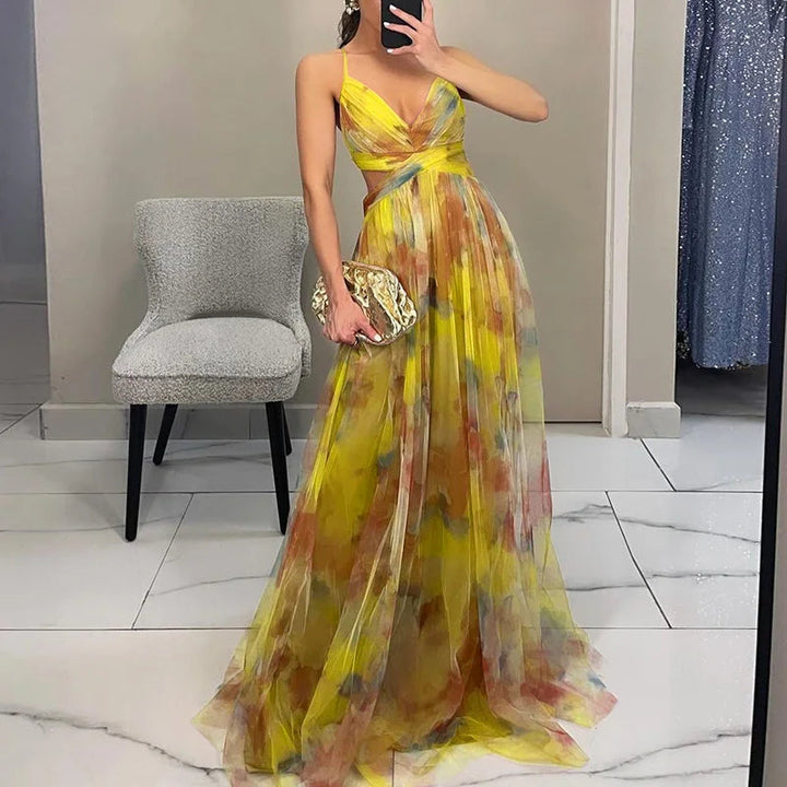 Giselle – Long Floral Print Dress