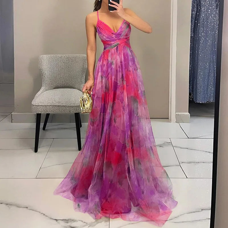 Giselle – Long Floral Print Dress