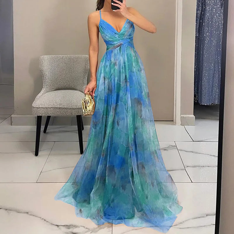 Giselle – Long Floral Print Dress