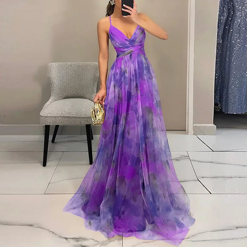 Giselle – Long Floral Print Dress