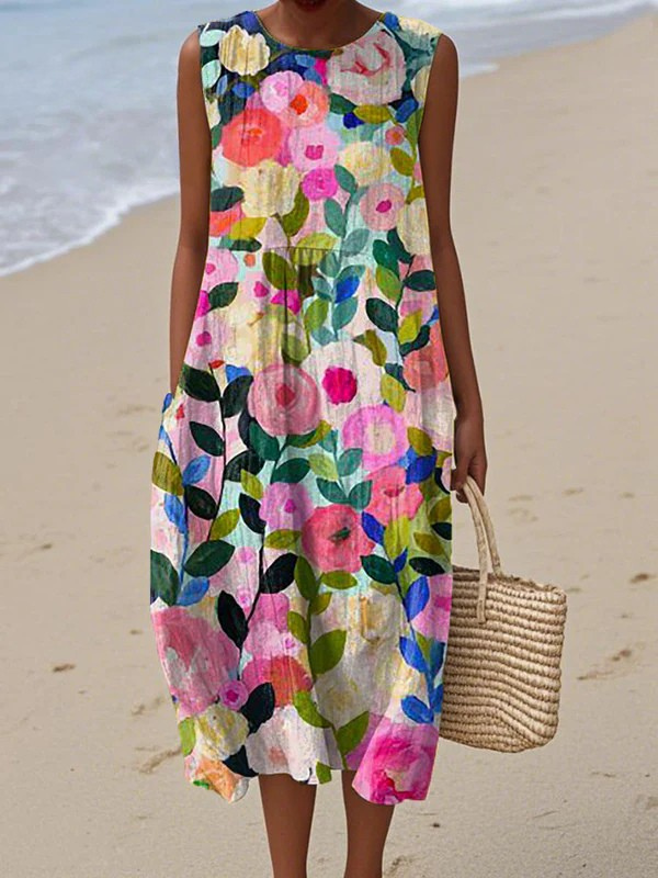 Sigrid | Floral Cotton Midi Dress