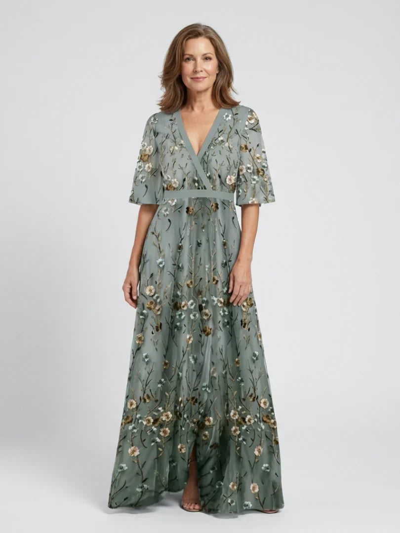 Floral Embroidered Maxi Dress – Summer Holiday Dress