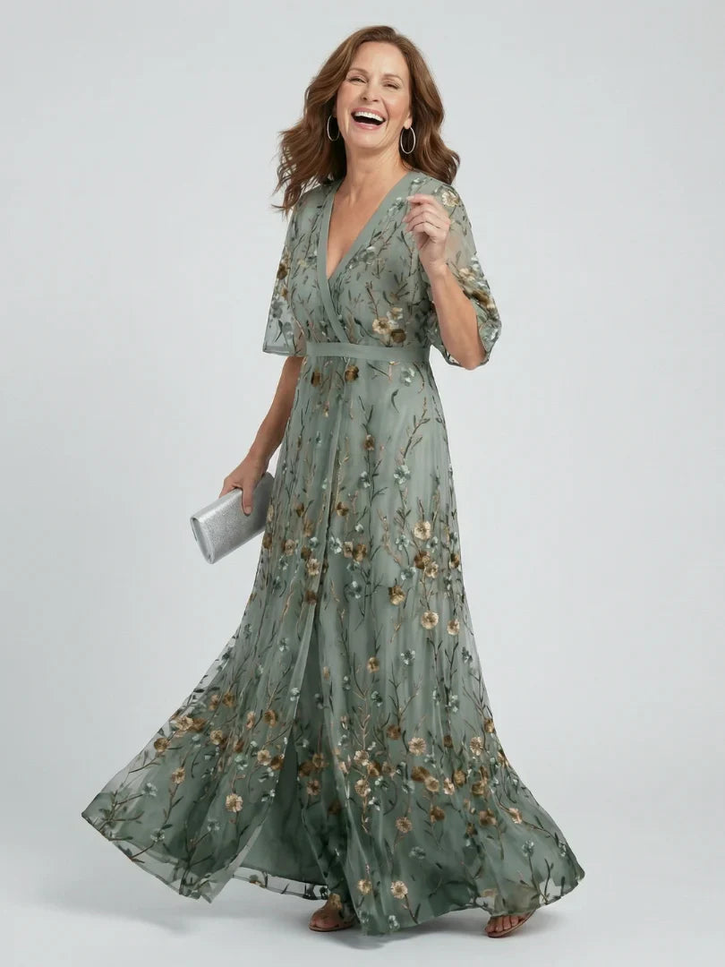Floral Embroidered Maxi Dress – Summer Holiday Dress