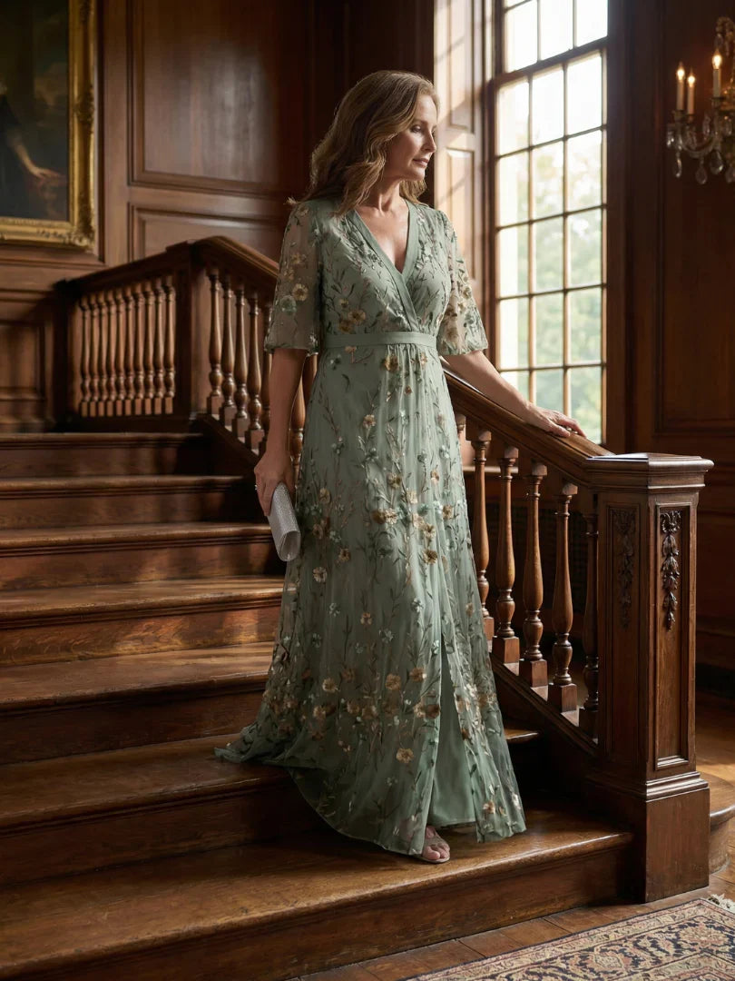 Floral Embroidered Maxi Dress – Summer Holiday Dress