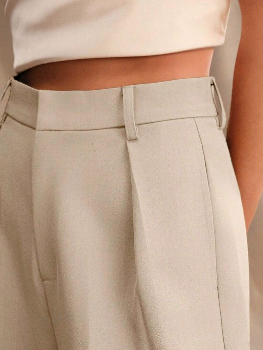 Women's Wide Leg Tailored Trousers – High Waist Smart Trousers
