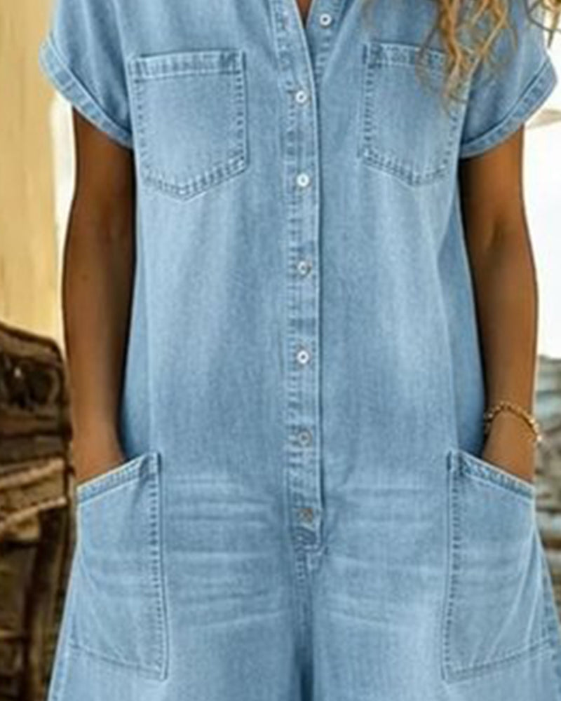 Lily™ Button-Up Denim Jumpsuit