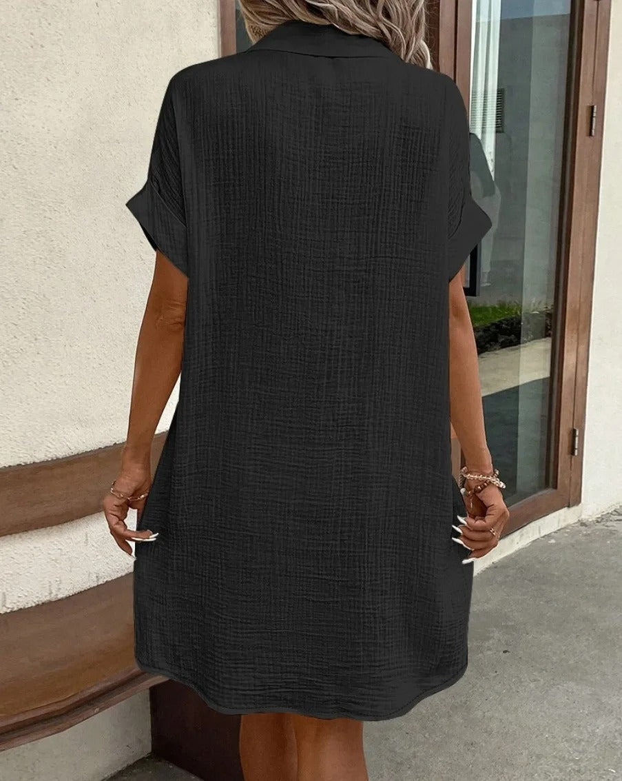Mary - Monaco Women's Button Down Polo Style Shirt Dress