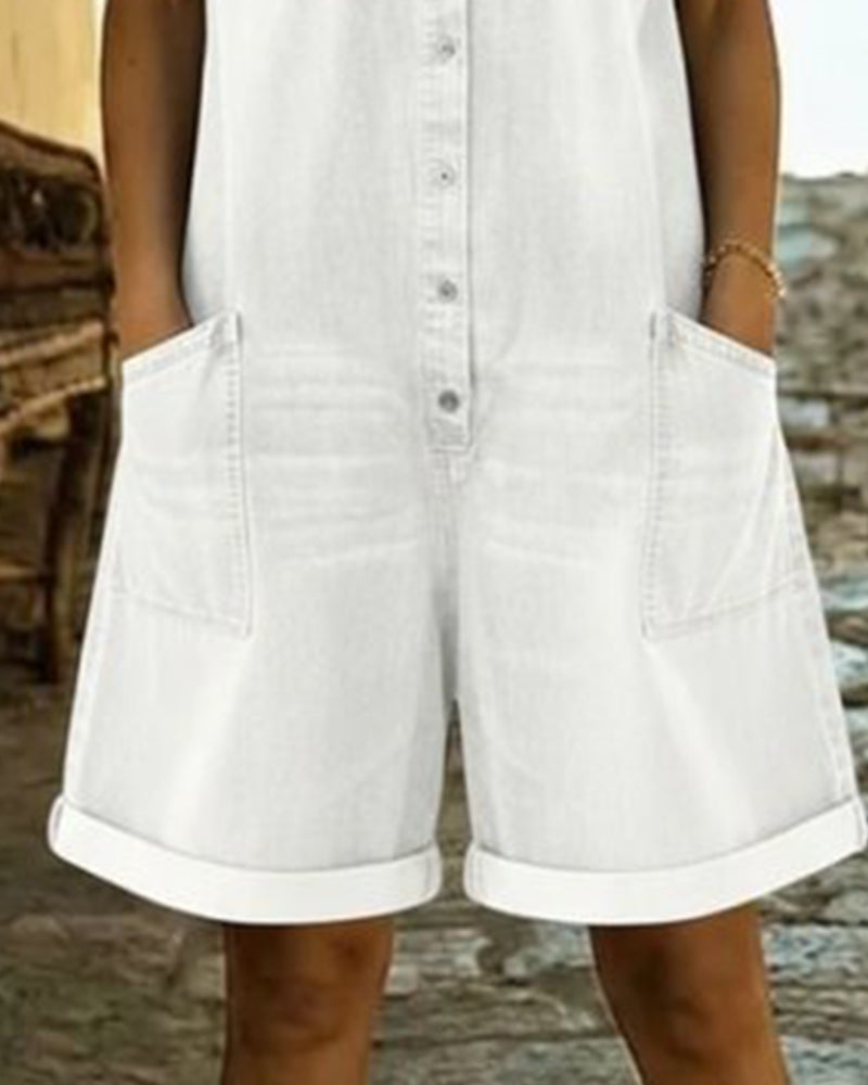 Lily™ Button-Up Denim Jumpsuit