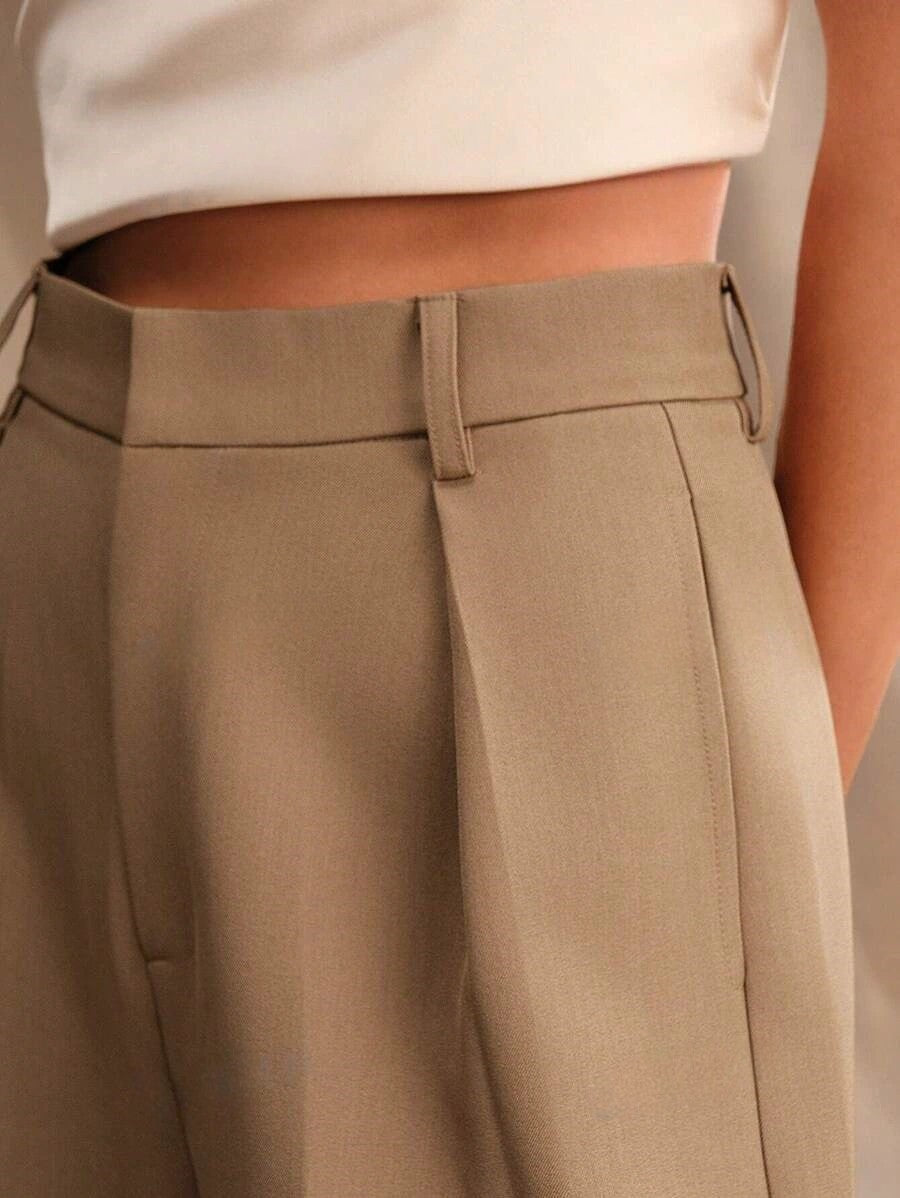 Women's Wide Leg Tailored Trousers – High Waist Smart Trousers