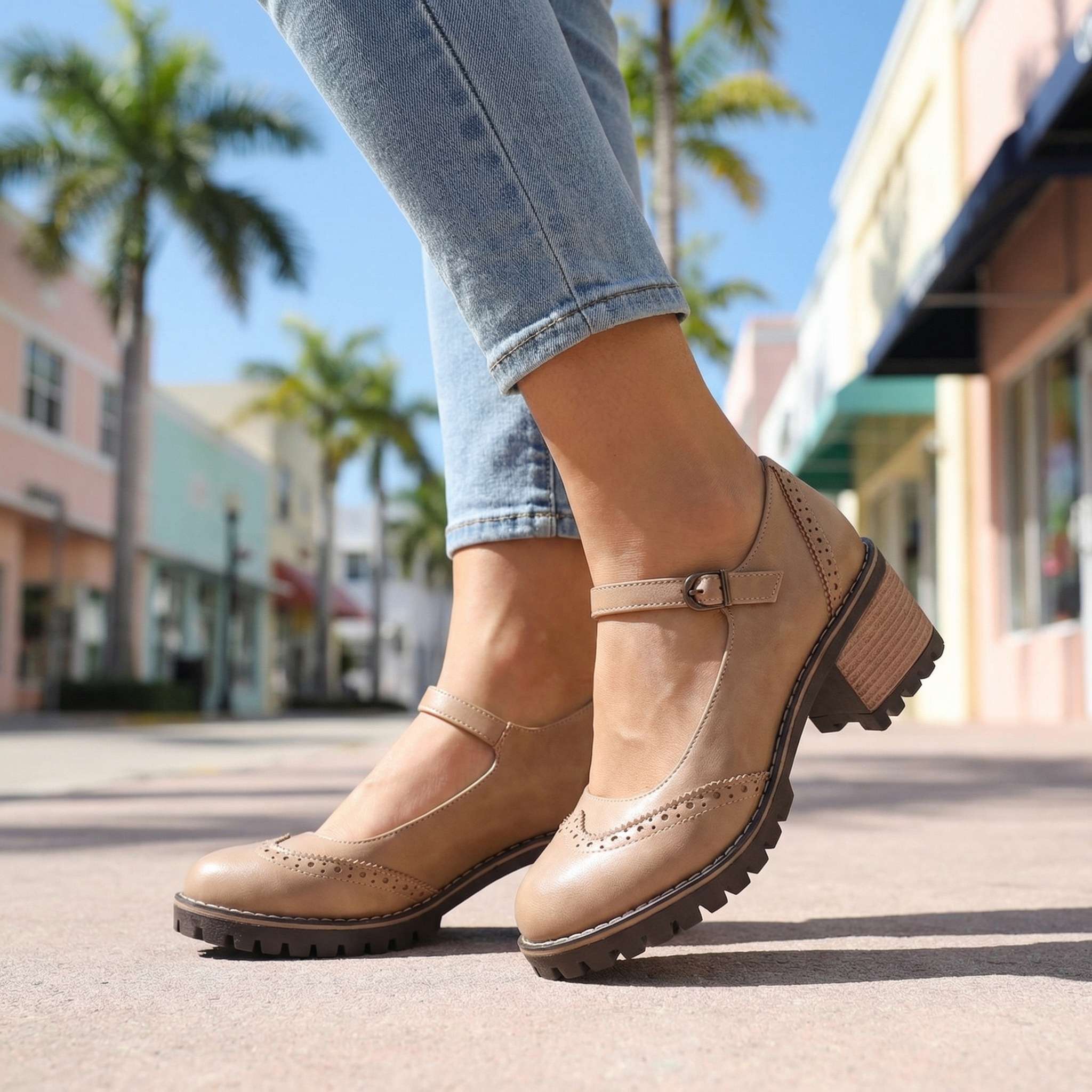 Marie™ | T-Strap Mary Jane Block Heels
